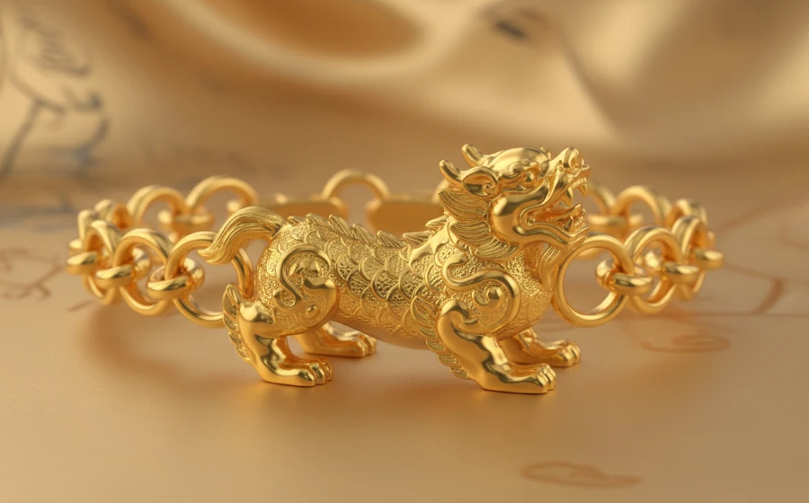 適合屬豬人的黃金貔貅手鍊