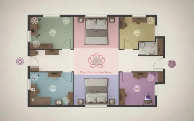 2026年九宮飛星圖與臥室桃花佈局示意圖